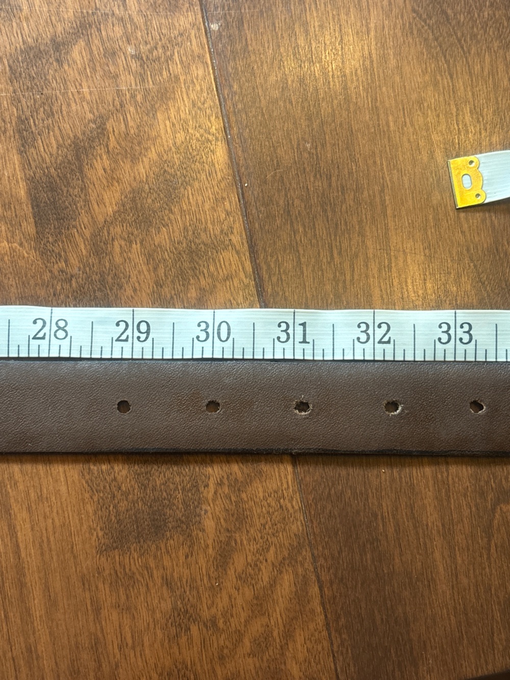 Source Unknown Brown and Black Leather Men's Belt with Gold Buckle - Picture 5 of 6